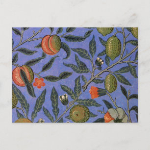 Carte Postale William Morris Pomegranate Bleu papier peint color