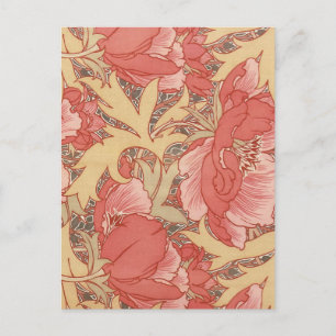 Carte Postale William Morris Poppies Floral Art