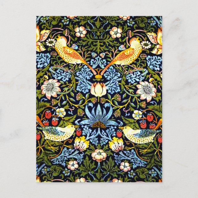 Carte Postale William Morris, Strawberry Thief, (Devant)
