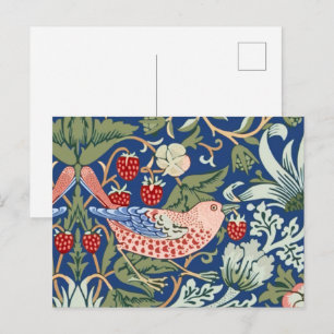 Carte Postale William Morris Strawberry Thief Marine Corail