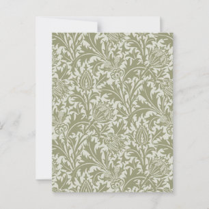Carte Postale William Morris Thistle Sage Green Motif