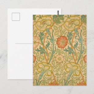 Carte Postale William Morris - Vintage rose et Rose