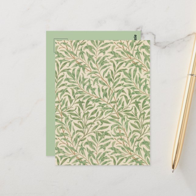 Carte Postale William Morris Willow Bough Garden Flower Classic (Devant/Arrière en situation)