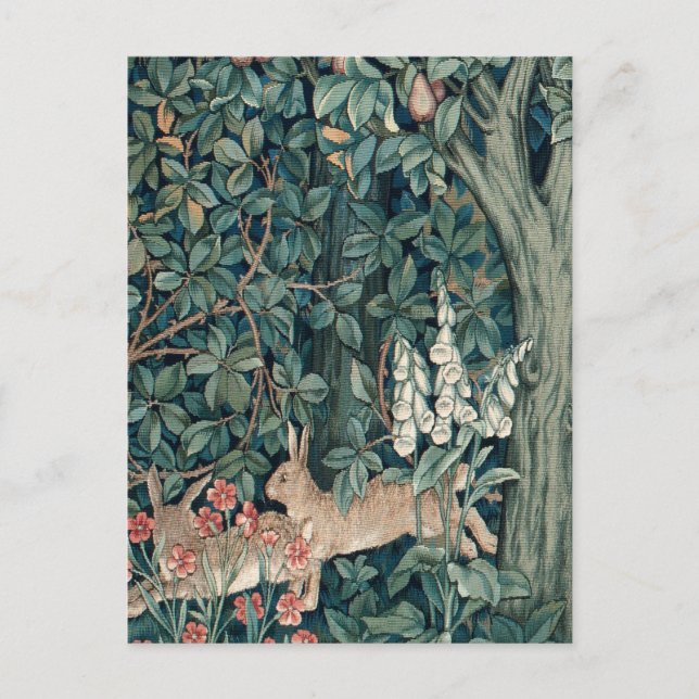 Carte Postale William Morris Woodland Tapestry Rabbits (Devant)