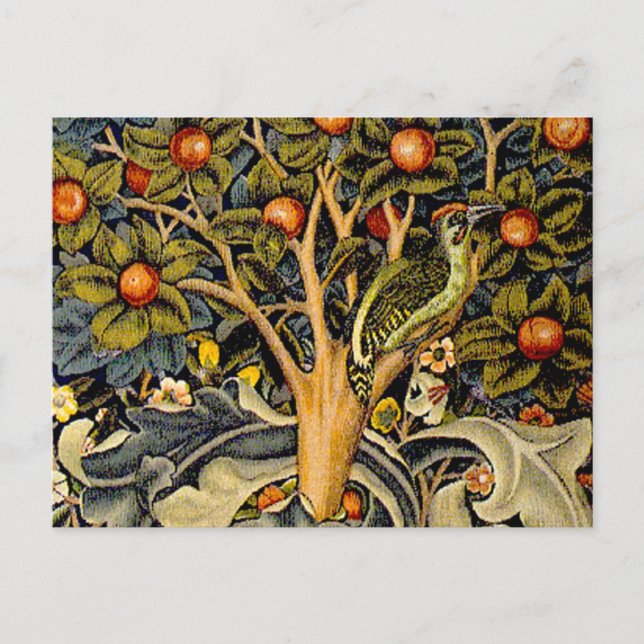 Carte Postale William Morris Woodpecker Tapestry Arts & Artisana (Devant)
