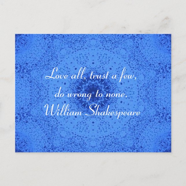 Carte Postale William Shakespeare Citation de sagesse (Devant)