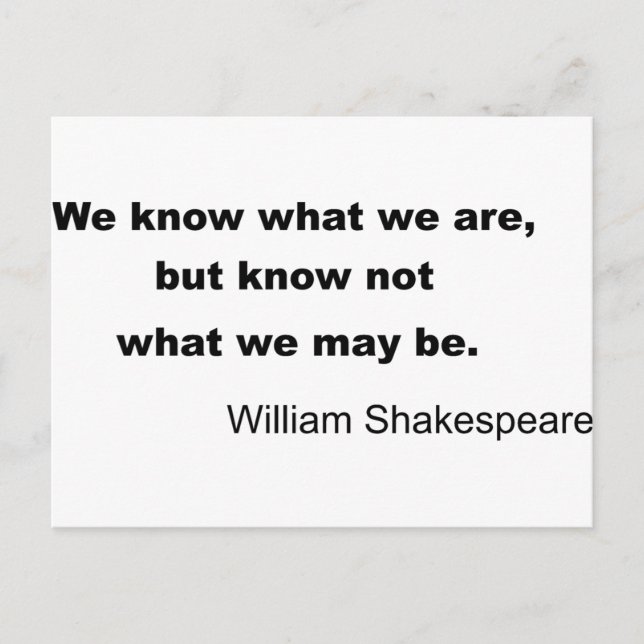 Carte Postale William Shakespeare Citation Inspirante (Devant)