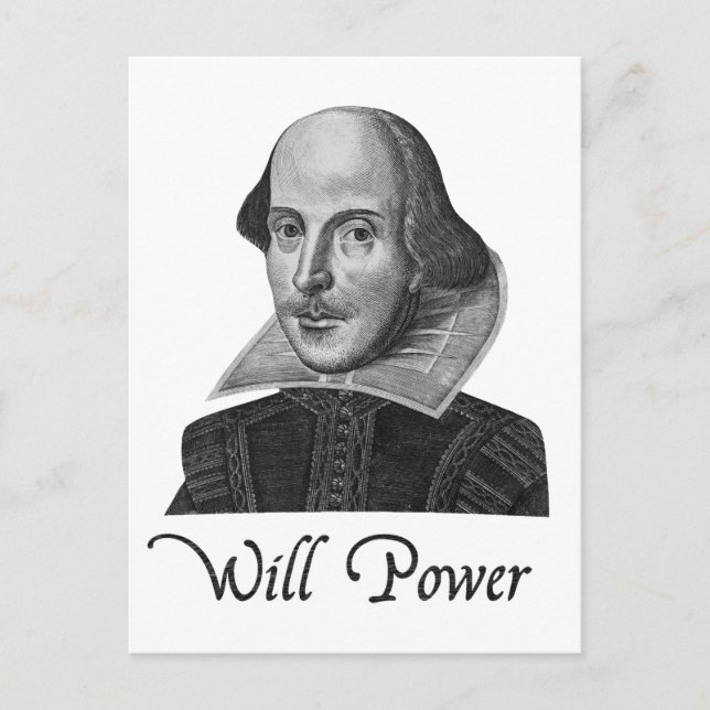Carte Postale William Shakespeare va prendre le pouvoir (Devant)