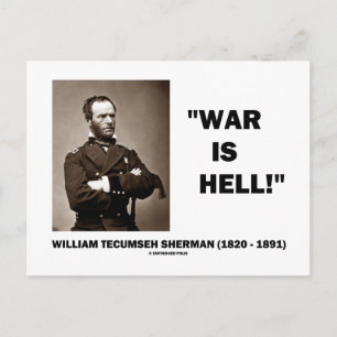 Carte Postale William Tecumseh Sherman War Is Hell Citation