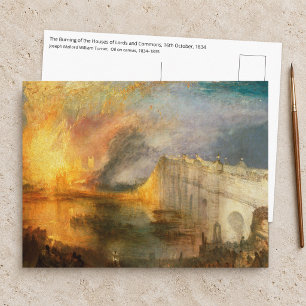Carte Postale William Turner - L'incendie du Parlement