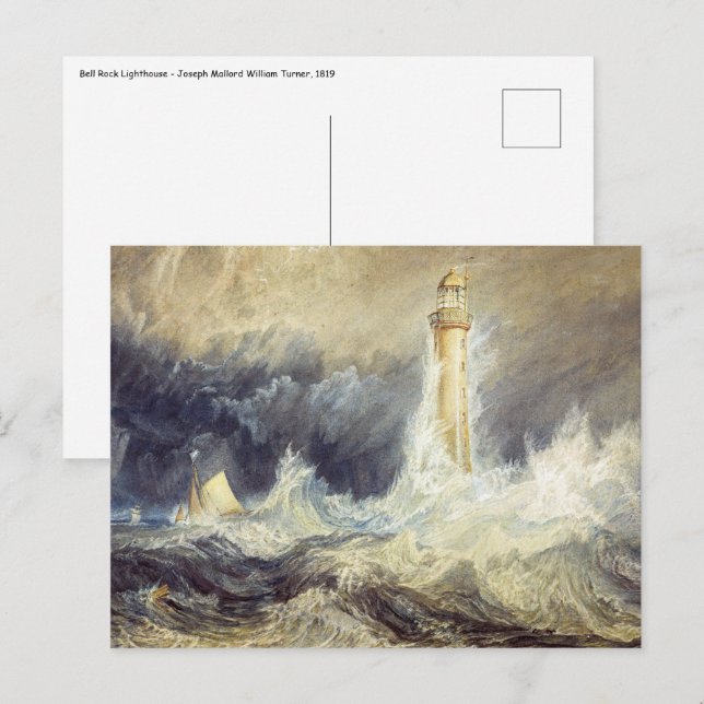 Carte Postale William Turner - Phare de Bell Rock (Devant / Derrière)
