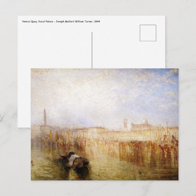 Carte Postale William Turner - Quai de Venise, Palais ducal (Devant / Derrière)