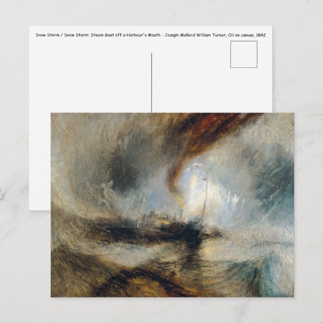 Carte Postale William Turner - Tempête de neige (Devant / Derrière)