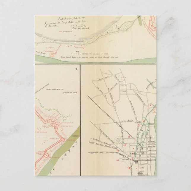 Carte Postale Wilmington, Ft Caswell, île Smith, Augusta (Devant)