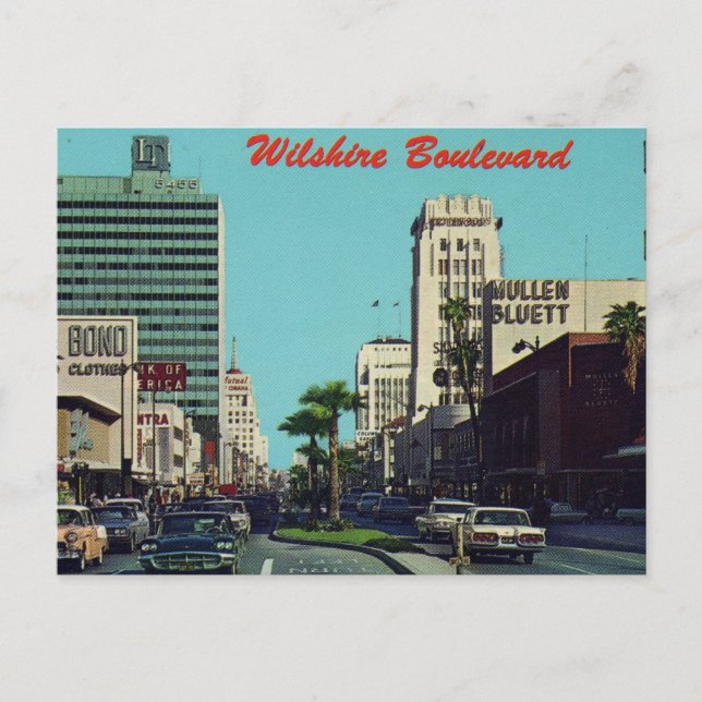 Carte Postale Wilshire Boulevard, Los Angeles, Californie années (Devant)