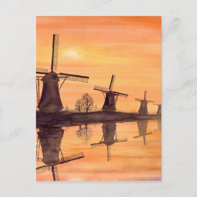 Carte Postale Windmills Sunset (Devant)