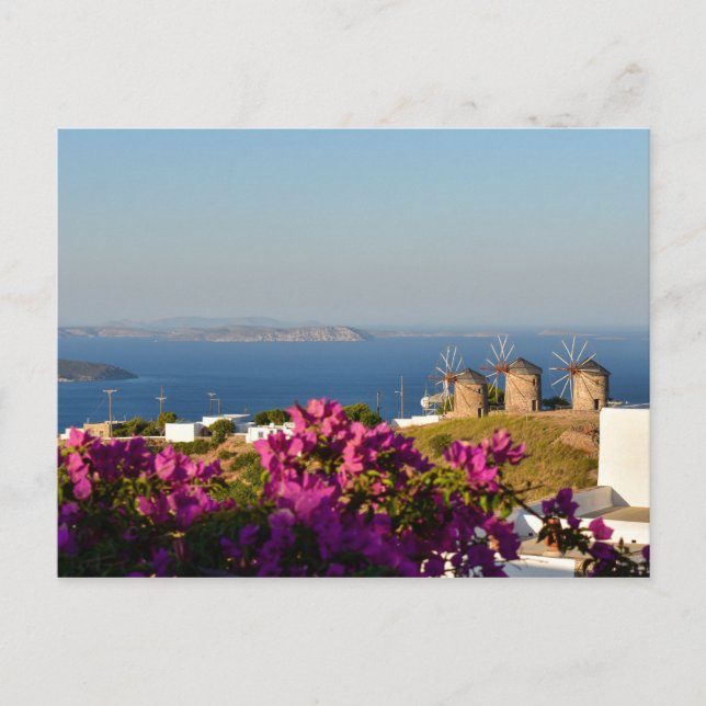 Carte Postale Windmills sur Patmos (Devant)