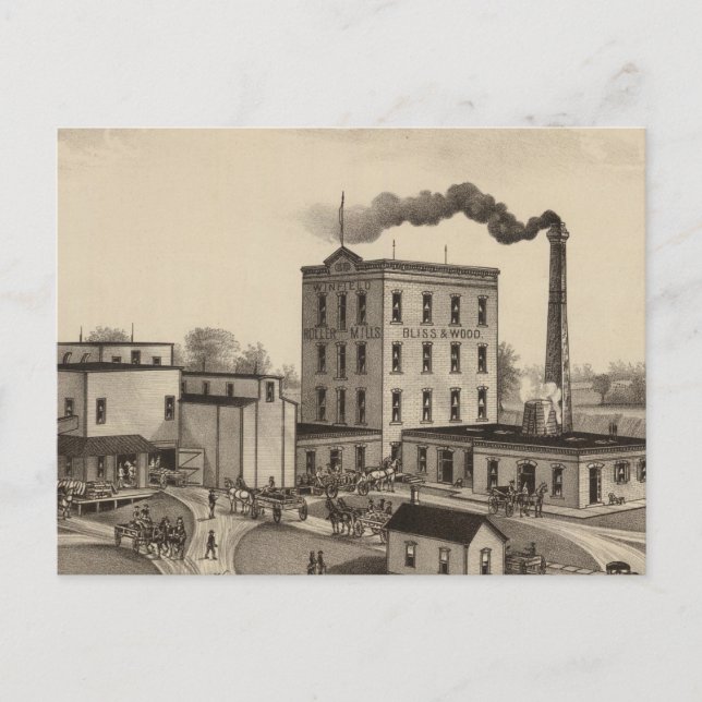 Carte Postale Winfield Roller Mills, Blissand Wood, Kansas (Devant)