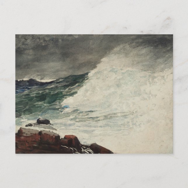 Carte Postale Winslow Homer - Le cou de Prout, briser la vague (Devant)