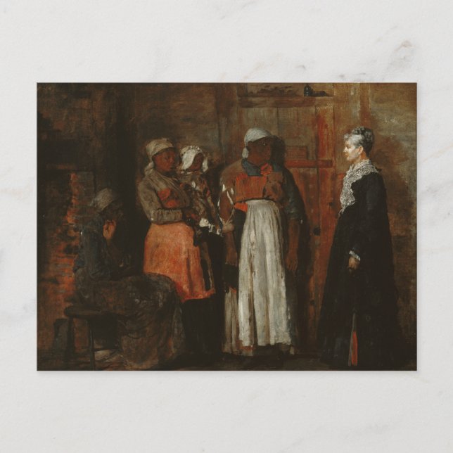 Carte Postale Winslow Homer - Une visite de la vieille maîtresse (Devant)