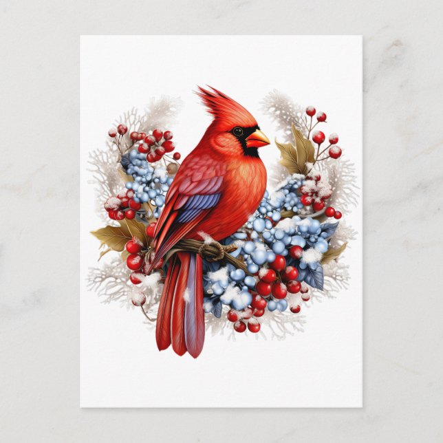 Carte Postale Winter Wonderland Red Cardinal (Devant)