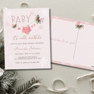 Carte Postale Winter Wonderland Son Baby shower Froid Extérieur