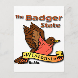 Carte Postale Wisconsin Badger State Robin png
