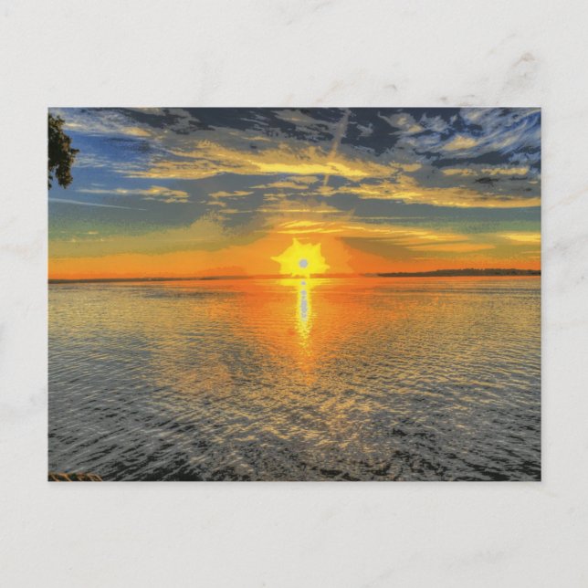 Carte Postale Wisconsin Beau Lac Sunset Pittoresque (Devant)