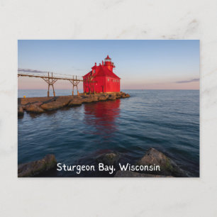 Carte postale Wisconsin du phare de Sturgeon Bay