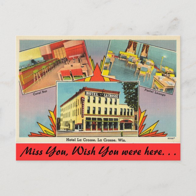 Carte Postale Wisconsin, Hotel LaCrosse, La Crosse (Devant)