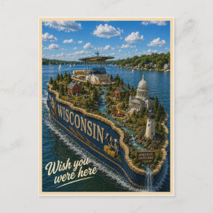 Carte Postale Wisconsin Vous étiez ici Série des États