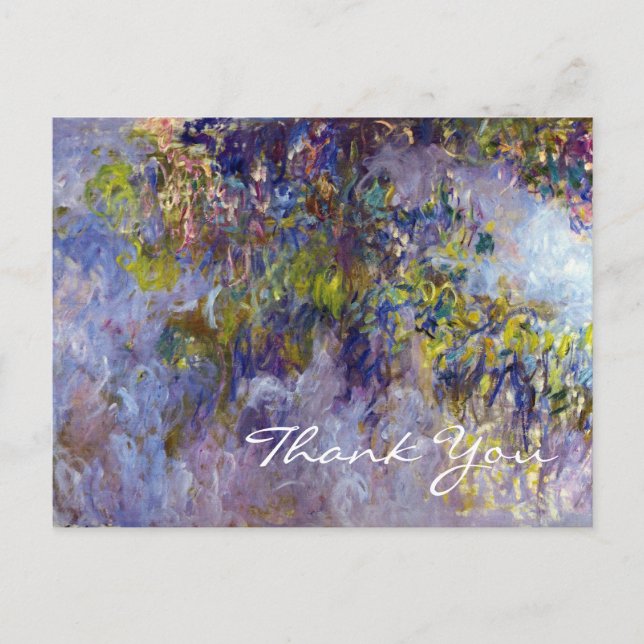 Carte Postale Wisteria (gauche) par Claudet Monet, Merci (Devant)