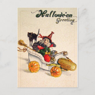 Carte Postale Witchmobile (Vintage Halloween Card)