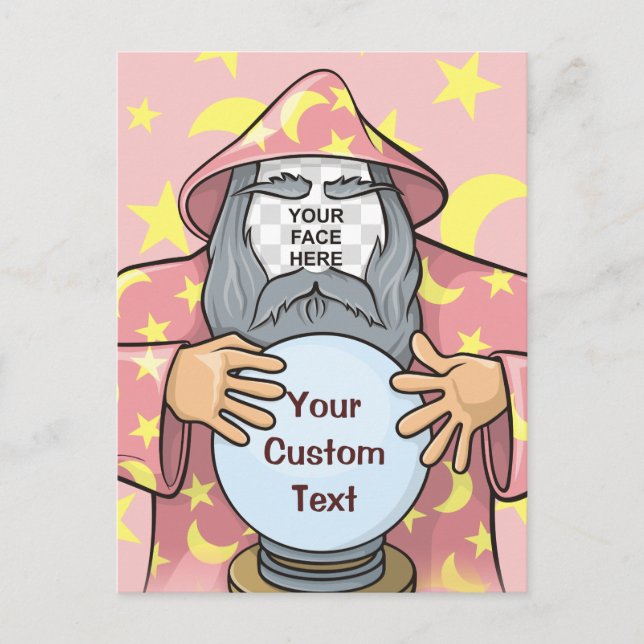 Carte Postale Wizard with your face (Devant)