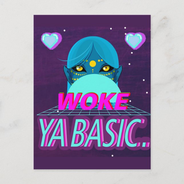 Carte Postale Woke ya basic (Devant)