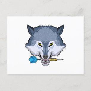 Carte Postale Wolf aux fléchettes avec Dart