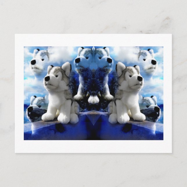 Carte Postale Wolf fantôme art amusant (Devant)