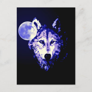 Carte Postale Wolf & Moon