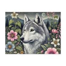 Carte postale Wolf Woodland | L'Art Majestic Fores