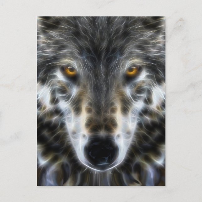 Carte Postale Wolf Woodland Portrait inspirant (Devant)