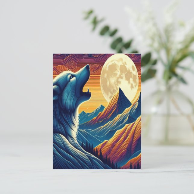 Carte Postale Wolfs Moonlit Howl (Debout devant)