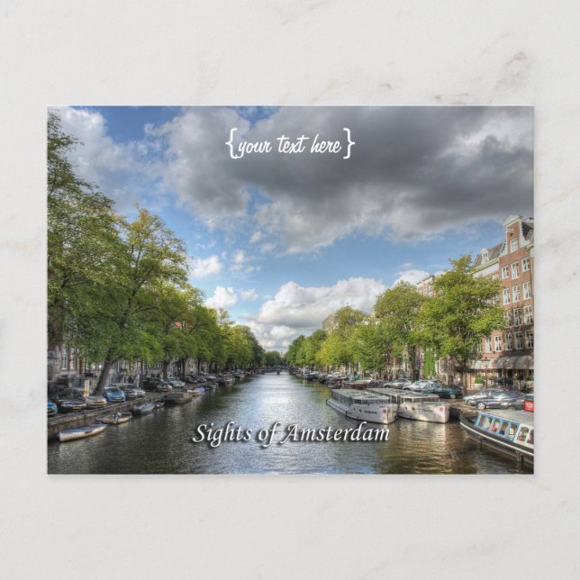 Carte Postale Wolvenstraat / Canal Singel, Sites d'Amsterdam (Devant)