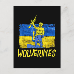 Carte Postale Wolverines Soutien Ukraine, Ukraine Wolverines