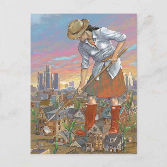 Carte postale Woman Gardening (Devant)