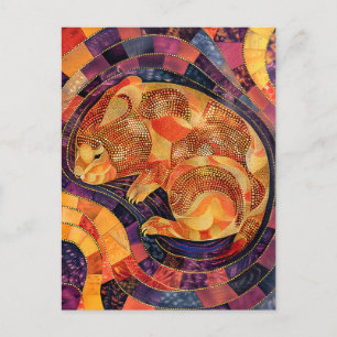 Carte Postale Wombat en style Art numérique aborigène