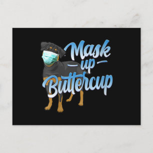 Carte Postale Womens Rottweiler Dog with mask