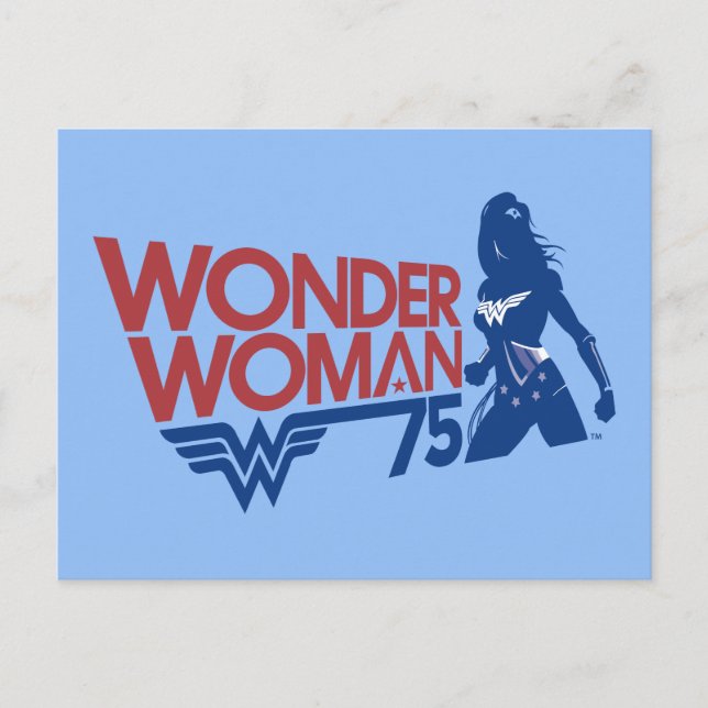 Carte Postale Wonder Woman 75th Anniversary Red & Blue Logo (Devant)