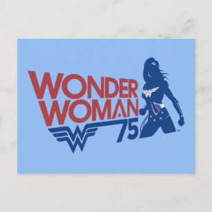 Carte Postale Wonder Woman 75th Anniversary Red & Blue Logo