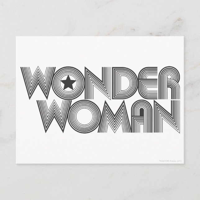 Carte Postale Wonder Woman B&W Logo 3 (Devant)