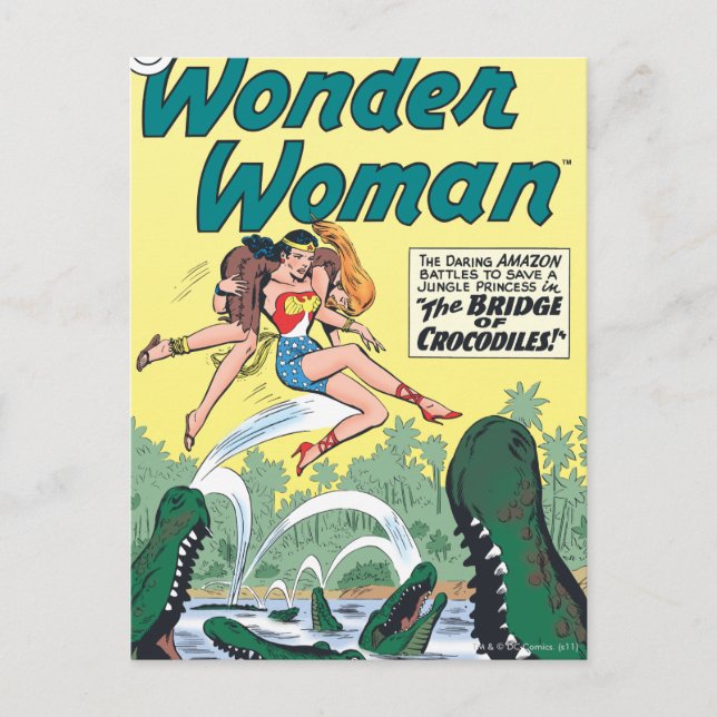 Carte Postale Wonder Woman Crocodiles (Devant)